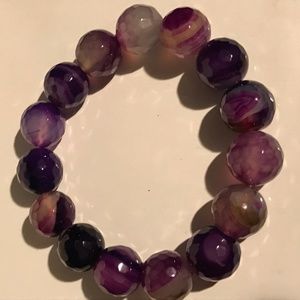 Purple Agate Stretch Bracelet
